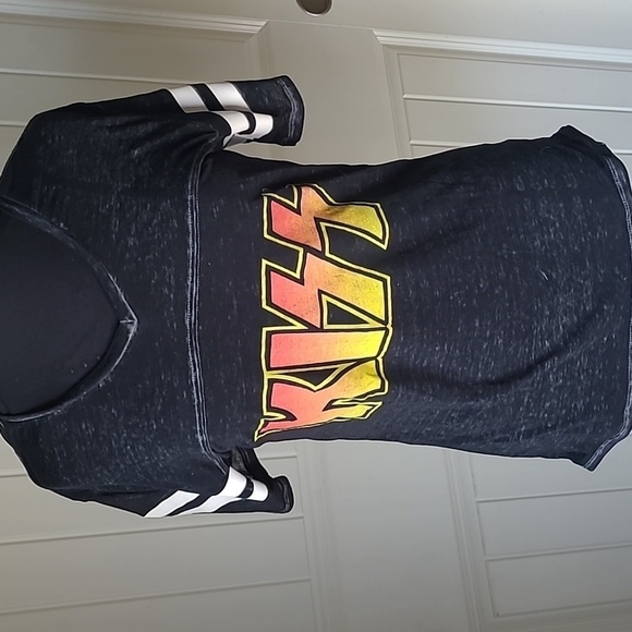 KISS black burnout t shirt S - Picture 1 of 6